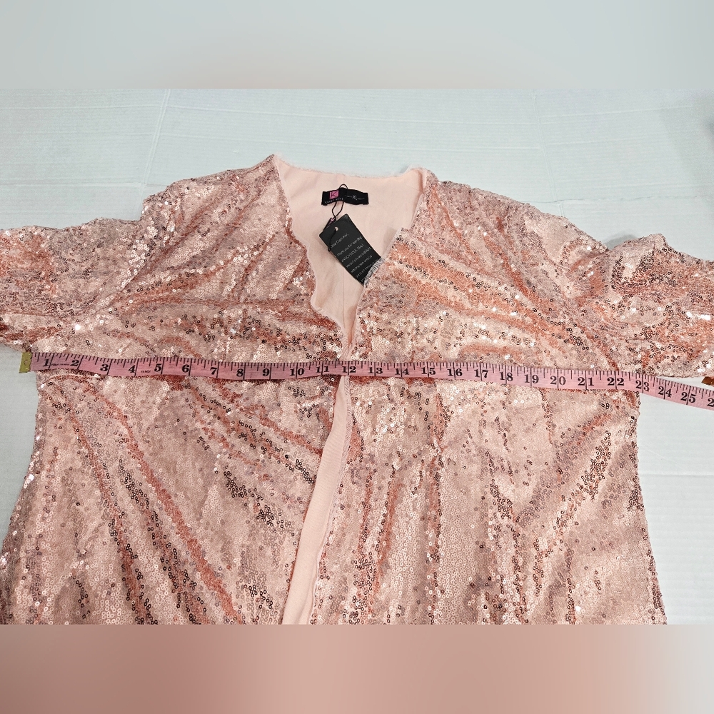 Women’s Sequin Open Front Blazer Jacket Sparkly Glitter Long Sleeve XL NWT - Picture 8 of 9